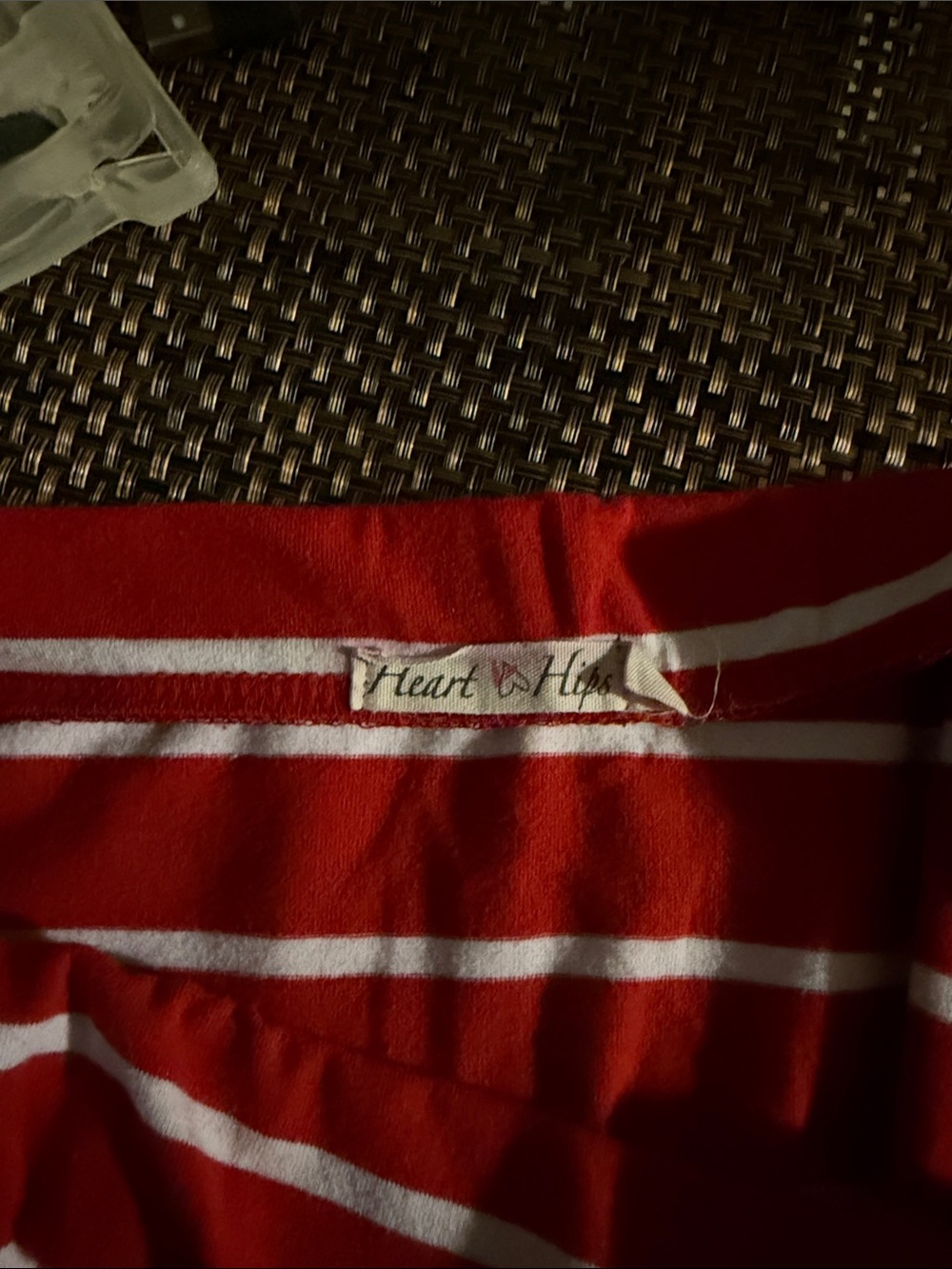Heart Hips Red and White Striped Women's Sleep Top